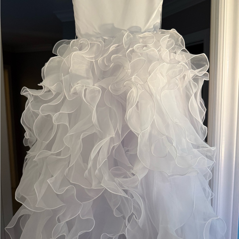 Charming Ivory Ruffled Kids Dress
